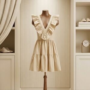 Twenty Ten Cream Flutter Sleeve Open Back Dress 🌸